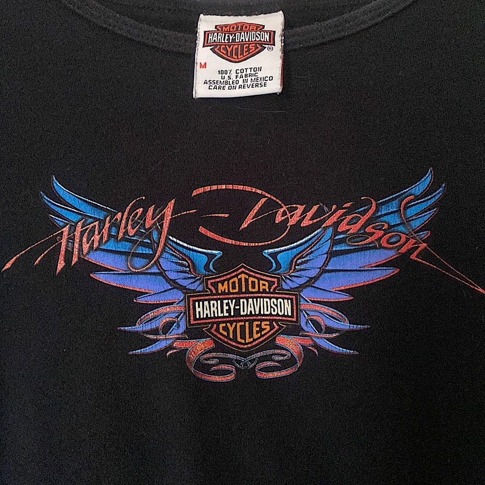 y2k Harley Davidson • Black Graphic Tee 🖤 - Picture 3 of 4